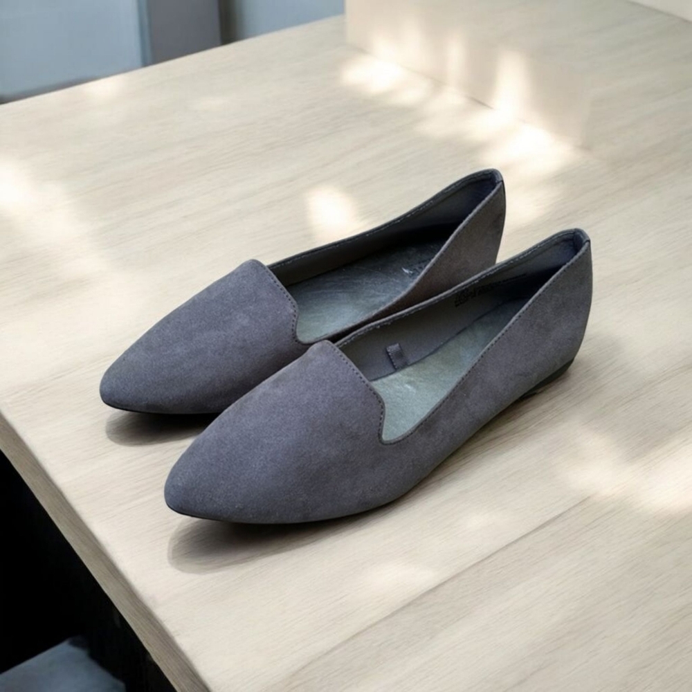 NEW Seychelles Cashew Pointed Toe Ballet Flat in Gray Size 8W